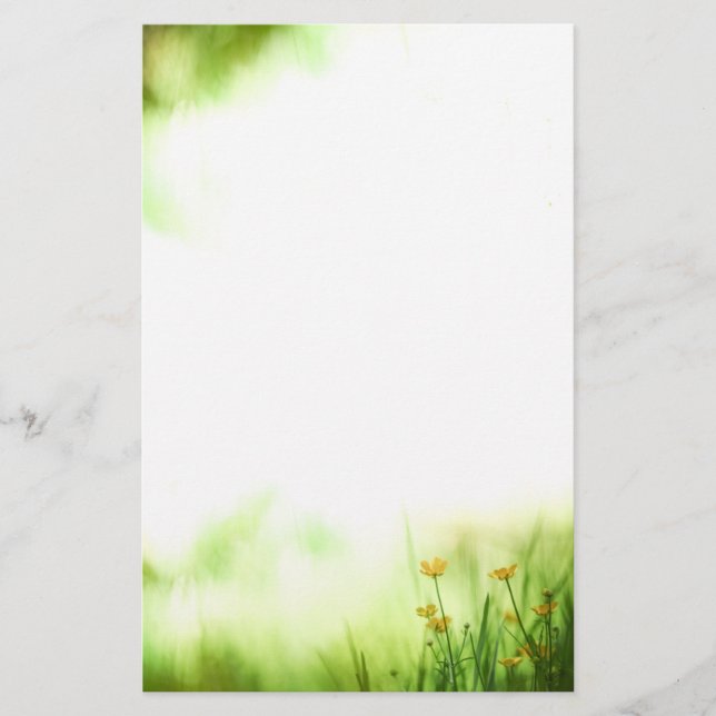 Yellow Flowers Nature Photo Stationery (Front)