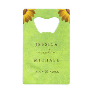 Yellow Flowers on Abstract Green Wedding