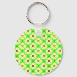 Yellow flowers on green key ring