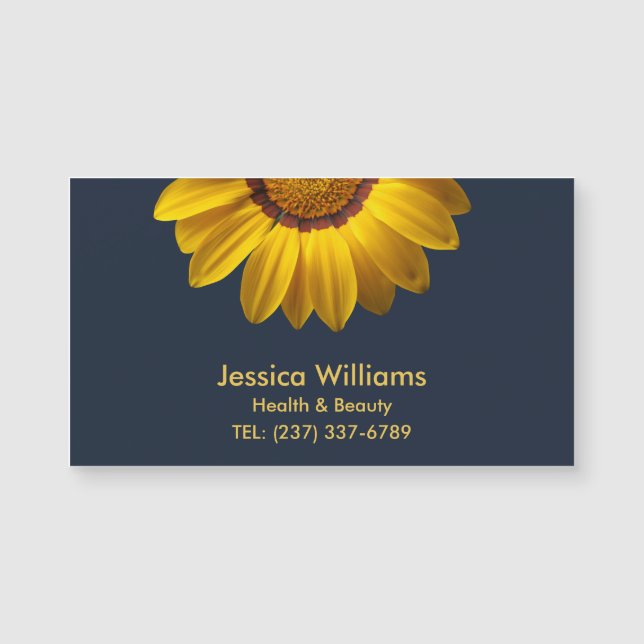 Yellow Flowers on Navy Blue background Monogram (Front)