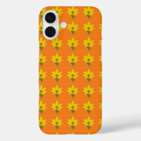 Yellow Flowers on Orange