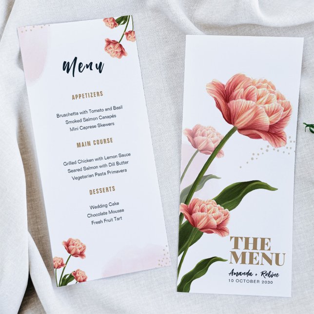 Yellow Flowers Organic Wedding Menu (Creator Uploaded)