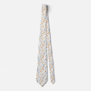 Yellow Flowers Pattern Cottagecore Wildflowers Tie