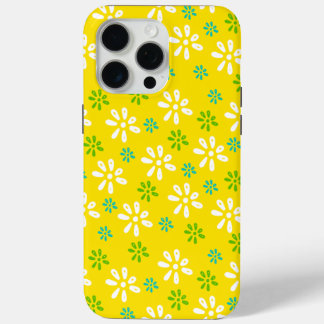 Yellow Flowers Pattern iPhone 15 Pro Max Case