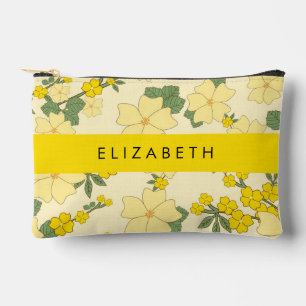 Yellow Flowers, Pattern Of Flowers, Your Name Accessory Pouch
