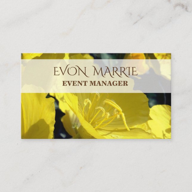 Yellow Flowers Photo, Summertime Busines Card (Front)