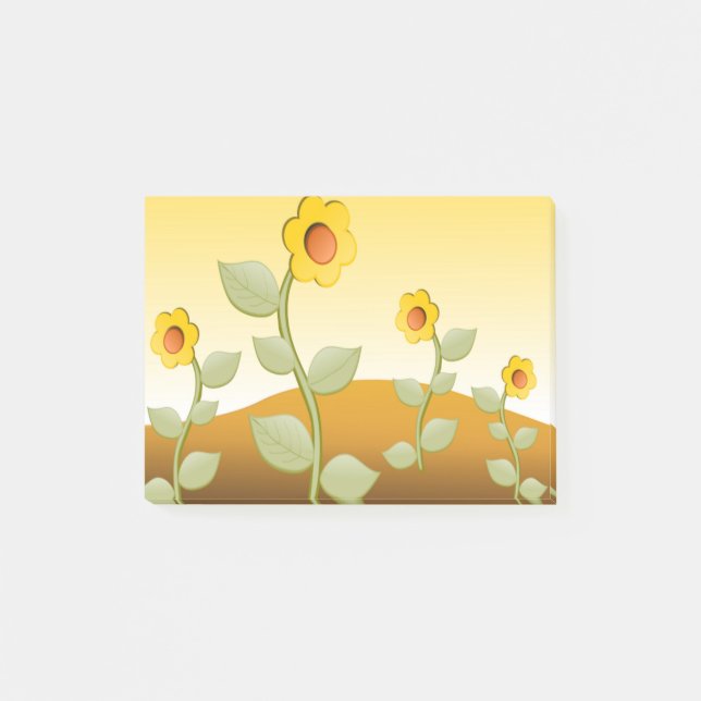 YELLOW FLOWERS POST-IT NOTES (Front)