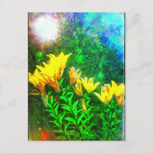 Yellow flowers postcard