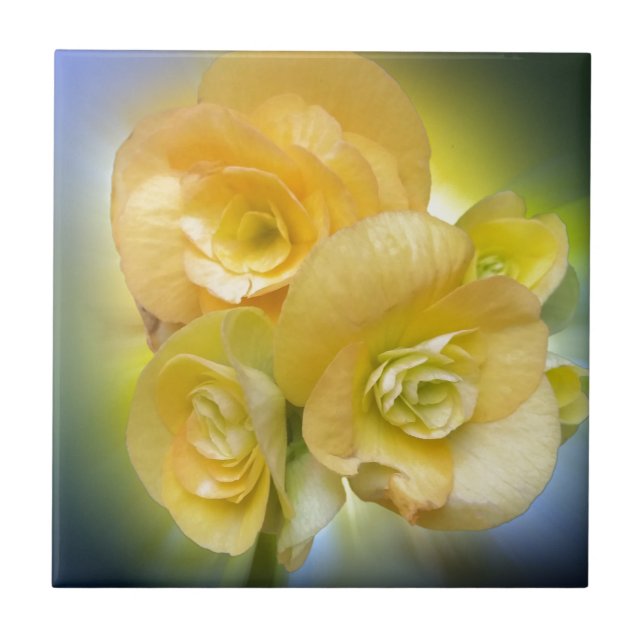 yellow flowers shining tile (Front)