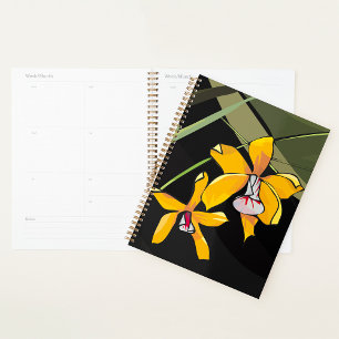 Yellow Flowers Spiral Planner