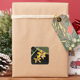 Yellow Flowers Square Sticker