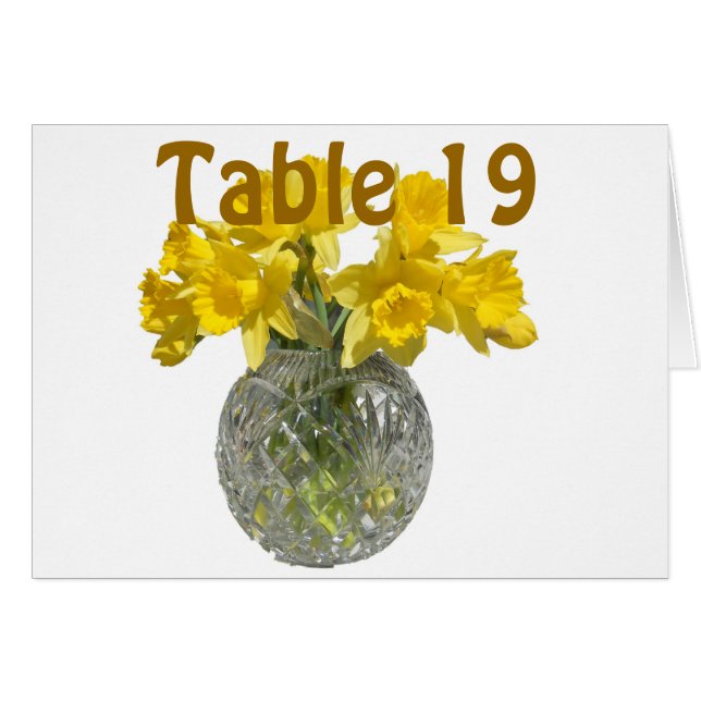 Yellow Flowers Table Number (Front Horizontal)
