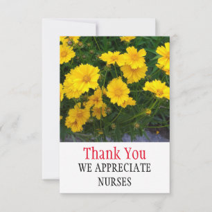 Yellow Flowers Thank You Nurses Card