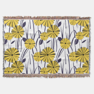Yellow flowers throw blanket