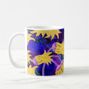 Yellow flowers watercolor seamless pattern coffee mug