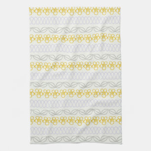 Yellow flowers with Grey Tea Towel