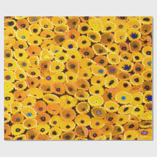yellow flowers wrapping paper