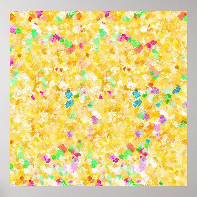 Yellow Flowery Background Poster (Front)