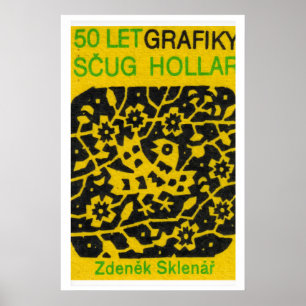Yellow Folk Pattern - Matchbox Print - Czech Wall
