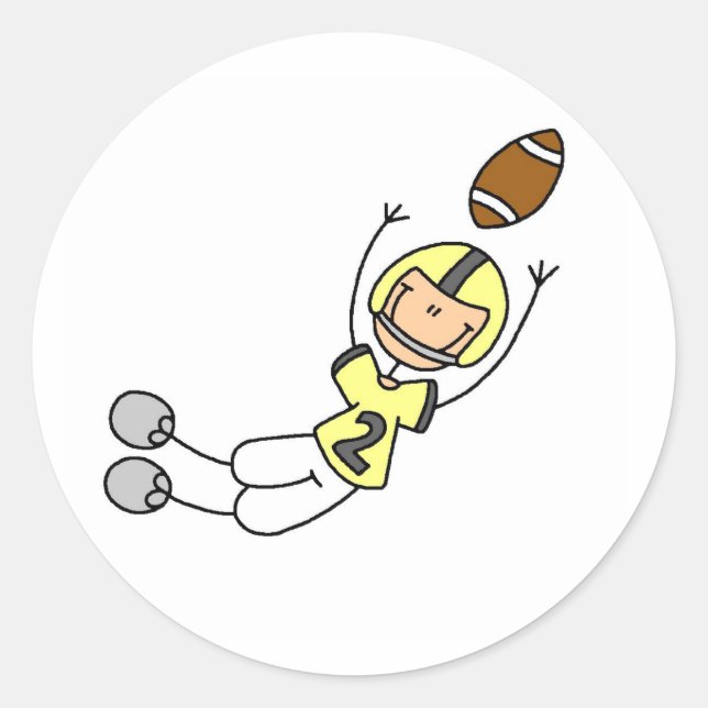 Yellow Football Player Sticker (Front)