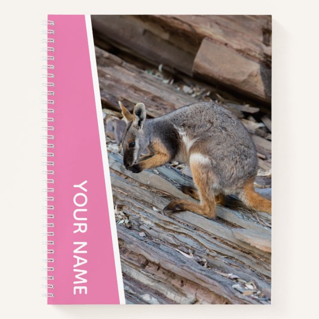 Yellow Footed Rock Wallaby, Australia, Pink Notebook (Front)