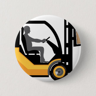Yellow forklift 6 cm round badge