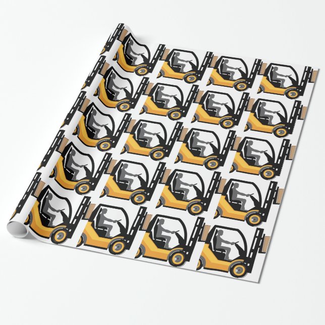 Yellow forklift wrapping paper (Unrolled)