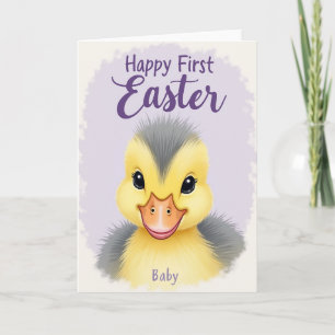 Yellow Fowl Easter Baby Card