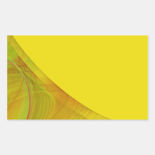 Yellow Fractal Background Rectangle Sticker