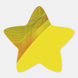 Yellow Fractal Background Star Sticker
