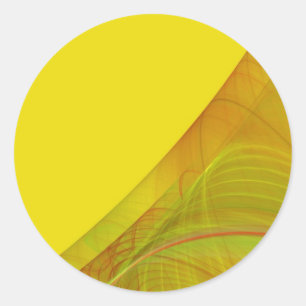 Yellow Fractal BackgroundRound Sticker