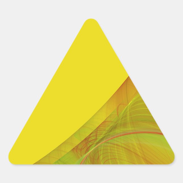 Yellow Fractal BackgroundTriangle Sticker (Front)