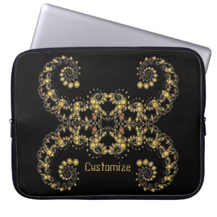 Yellow Fractal Curls Laptop Sleeve