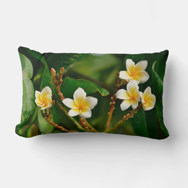 Yellow Frangipani Lumbar Cushion (Front)