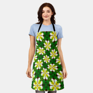 Yellow Frangipani Pattern Apron