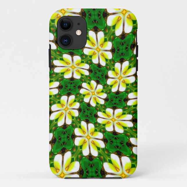 Yellow Frangipani Pattern Case-Mate iPhone Case (Back)