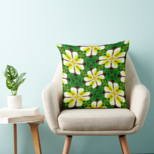 Yellow Frangipani Pattern Cushion