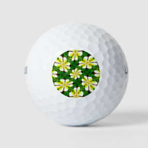 Yellow Frangipani Pattern Golf Balls