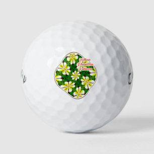 Yellow Frangipani Pattern Golf Balls
