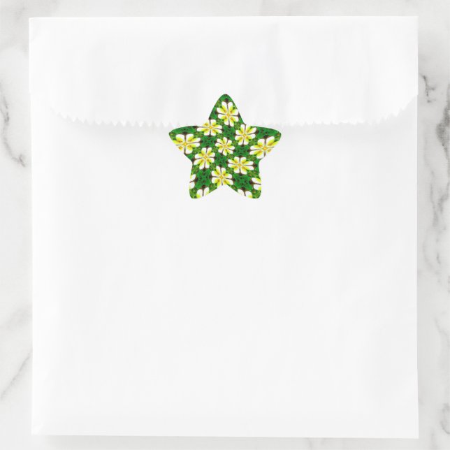 Yellow Frangipani Pattern Star Sticker (Bag)
