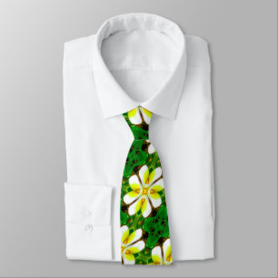 Yellow Frangipani Pattern Tie