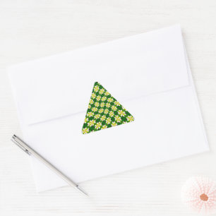 Yellow Frangipani Pattern Triangle Sticker