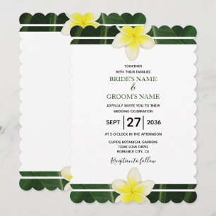 Yellow Frangipani Plumeria Wedding Invitations