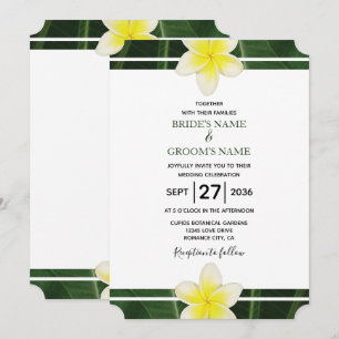 Yellow Frangipani Plumeria Wedding Invitations