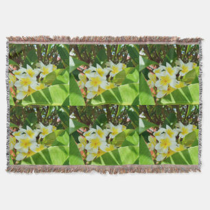 Yellow Frangipanis Growing On A Tree, Throw Blanket