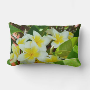 Yellow Frangipanis Growing On A Tree Throw Cushion