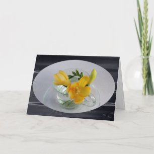 Yellow freesia buds card