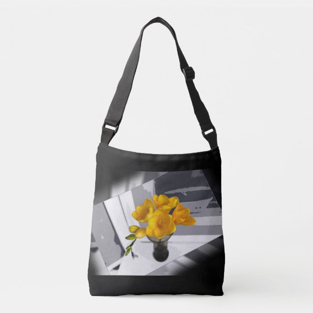 Yellow freesia crossbody bag (Front)