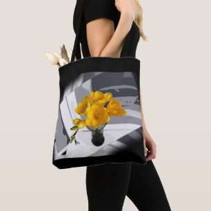 Yellow freesia tote bag