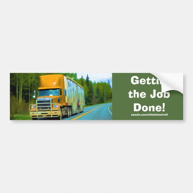 Yellow Freight Truck for Truckers & Truck-Lovers Bumper Sticker (Front)